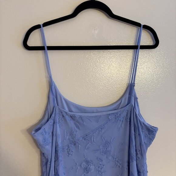 Arula Women 2X Blue Floral Lace Y2K 90s Slinky Allison Maxi Slip Dress NWOT - Picture 11 of 11
